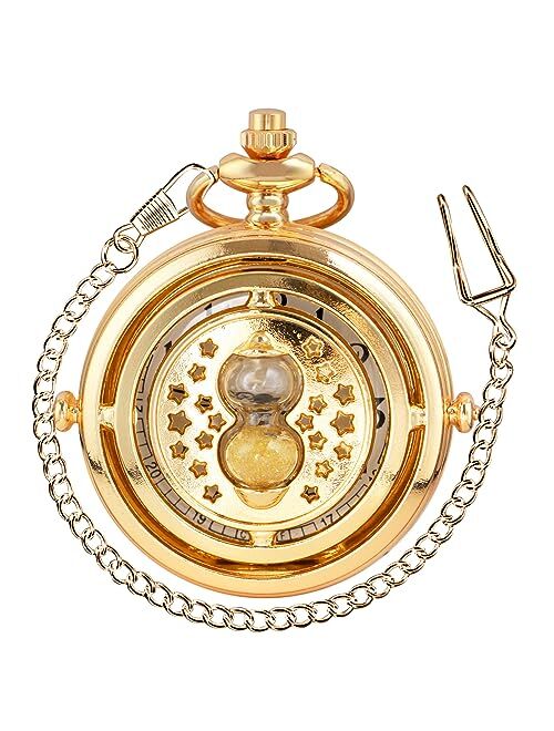 Tiong Exquisite Round Quartz Pocket Watch Girls Women Best Giftsfor Valentine's Day