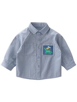 LABISHU Toddler Boys Casual Button Down Shirts Kids Long Sleeve Blouse Tee Tops