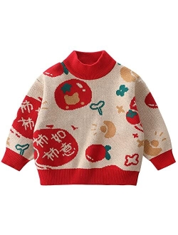 LABISHU Toddler Boys Crewneck Pullover Sweater Kids Children Winter Casual Warm Pull On Knitted Tops