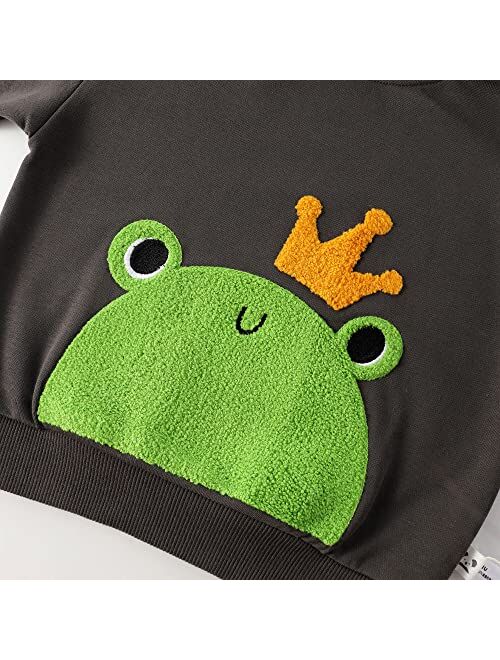 LABISHU Girls Boys Crewneck Sweatshirt Pullover Long Sleeve Frog Sweatshirts Tops Casual Fall Toddler Clothes 1-7Y