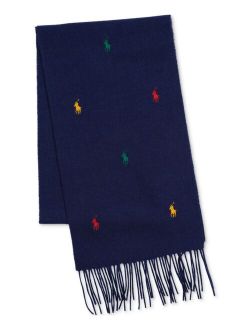 Men's Embroidered Polo Player Scarf