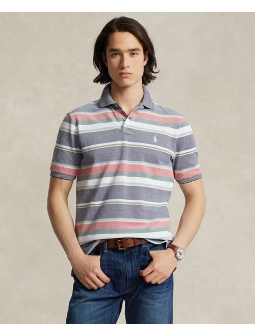 POLO RALPH LAUREN Men's Cotton Classic-Fit Striped Mesh Polo Shirt