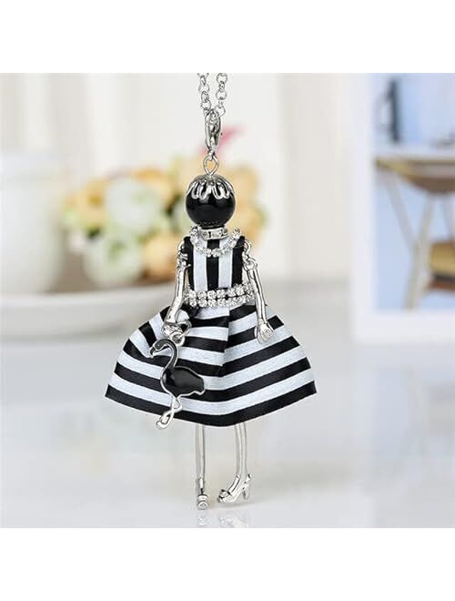 Generic Custom Handmade Statement French Doll Necklaces Maxi Long Chain Pendant Alloy Bohemian Choker Girls Women Accessories