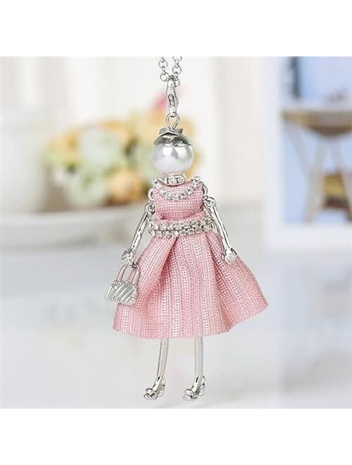 Generic Custom Handmade Statement French Doll Necklaces Maxi Long Chain Pendant Alloy Bohemian Choker Girls Women Accessories