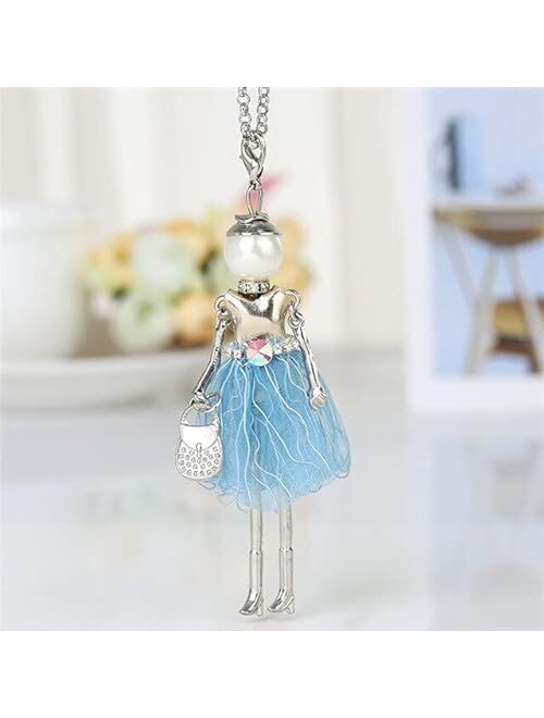 Generic Custom Handmade Statement French Doll Necklaces Maxi Long Chain Pendant Alloy Bohemian Choker Girls Women Accessories