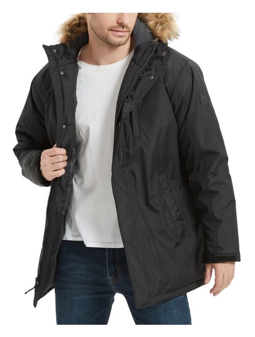 HAWKE & CO. Men's Hooded Full-Zip Snorkel Jacket with Faux-Fur Trim Hood