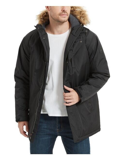 HAWKE & CO. Men's Hooded Full-Zip Snorkel Jacket with Faux-Fur Trim Hood