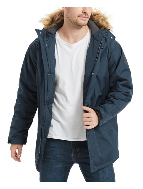 HAWKE & CO. Men's Hooded Full-Zip Snorkel Jacket with Faux-Fur Trim Hood