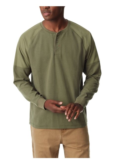 BASS OUTDOOR Men's Thermal Raglan Sleeve Henley