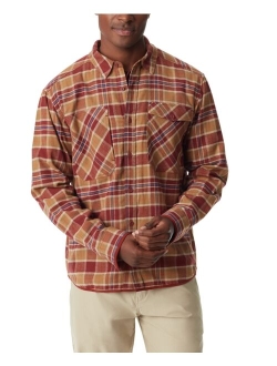 Men's Stretch Flannel Button-Front Long Sleeve Shirt