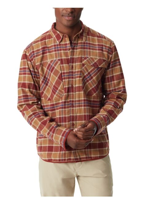 BASS OUTDOOR Men's Stretch Flannel Button-Front Long Sleeve Shirt