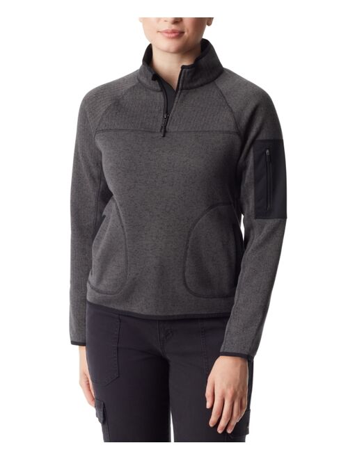 BASS OUTDOOR Women's Mixed-Media Pullover Sweater