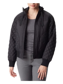 Women's Quilted-Trim Zip Bomber Jacket