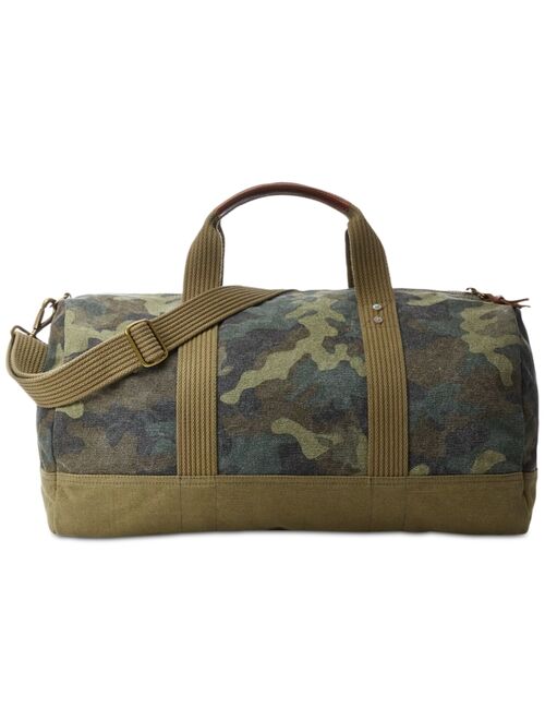 POLO RALPH LAUREN Men's Tiger-Patch Camo Canvas Duffel