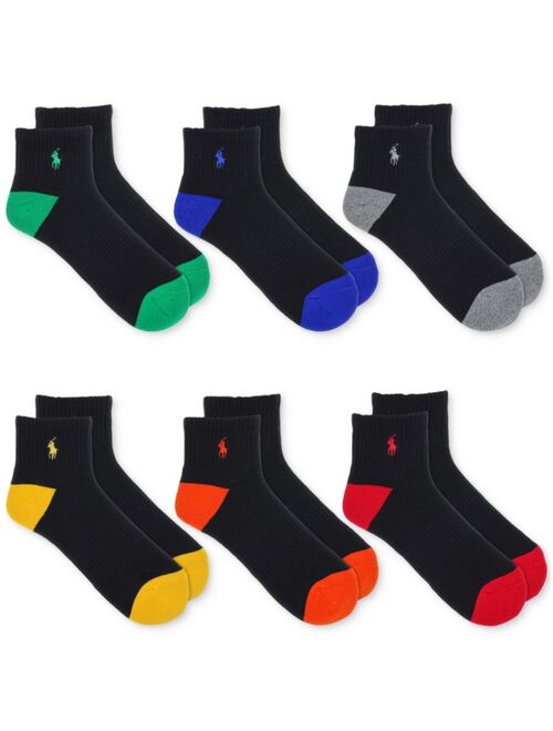 POLO RALPH LAUREN Men's 6-Pk. Performance Tipped Quarter Socks