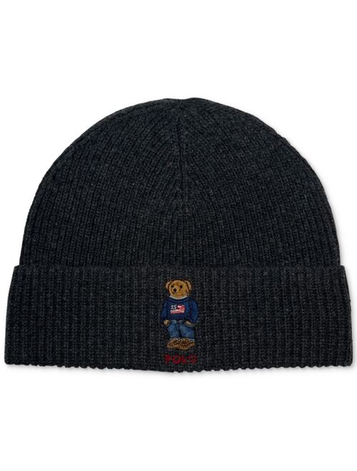 POLO RALPH LAUREN Men's Solid Flag Bear Beanie