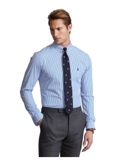 Men's Classic-Fit Striped Stretch Poplin Shirt