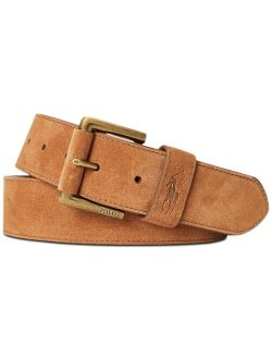 Men's Roller-Buckle Suede Belt