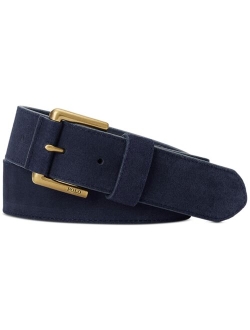 Men's Roller-Buckle Suede Belt