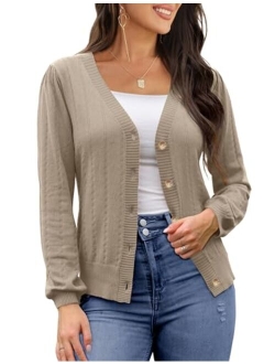 REDHOTYPE Women's Cardigans Button Down V Neck Casual Sweater Open Front Cardigan Sweaters