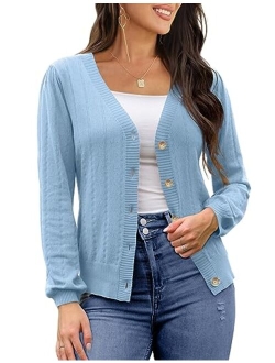 REDHOTYPE Women's Cardigans Button Down V Neck Casual Sweater Open Front Cardigan Sweaters