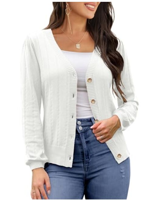 REDHOTYPE Women's Cardigans Button Down V Neck Casual Sweater Open Front Cardigan Sweaters