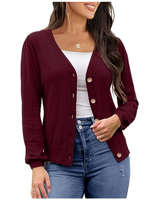 REDHOTYPE Women's Cardigans Button Down V Neck Casual Sweater Open Front Cardigan Sweaters