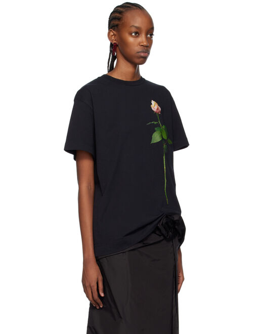 SIMONE ROCHA Black Rose T-Shirt