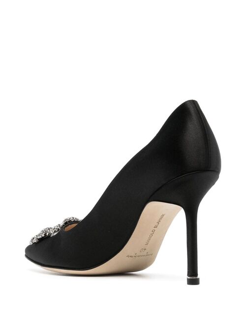 Manolo Blahnik Hangisi 90mm satin pumps