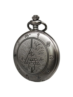 SIMAOTE Vintage Pocket Watch, Gravity Falls - Bill Cipher Pocket Watch with Chain for Men Women