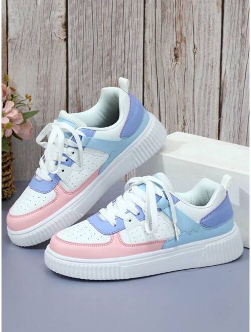 OneMei Fashionable, Breathable, Comfortable, Lightweight, And Dopamine Shoes (sneakers) For Kids In White, Pink And Blue Colors