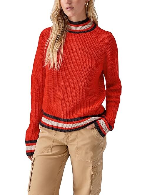 SANCTUARY Women's Sporty Stripe Long-Sleeve Sweater