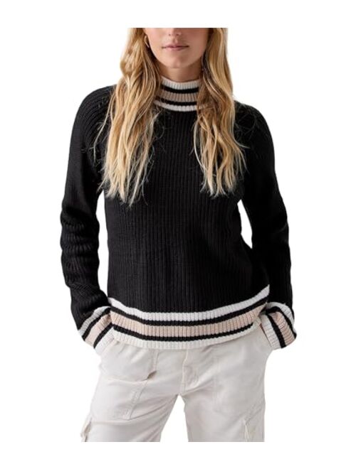 SANCTUARY Women's Sporty Stripe Long-Sleeve Sweater