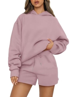 AUTOMET Womens Lounge Sets 2 Piece Outfits Oversized Hoodies Sweatsuit Casual Sweat Shorts Fall Fashion Clothes 2024