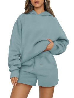 AUTOMET Womens Lounge Sets 2 Piece Outfits Oversized Hoodies Sweatsuit Casual Sweat Shorts Fall Fashion Clothes 2024