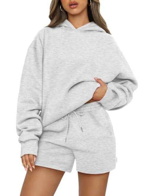 AUTOMET Womens Lounge Sets 2 Piece Outfits Oversized Hoodies Sweatsuit Casual Sweat Shorts Fall Fashion Clothes 2024