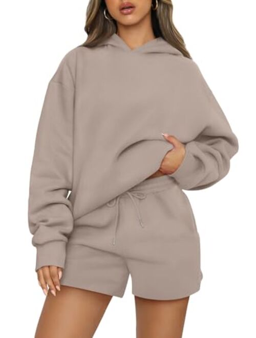 AUTOMET Womens Lounge Sets 2 Piece Outfits Oversized Hoodies Sweatsuit Casual Sweat Shorts Fall Fashion Clothes 2024