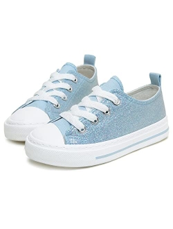 ToandonToddler Kids Sneakers Sparkle Fashion Glitter Sequins Canvas Shoes