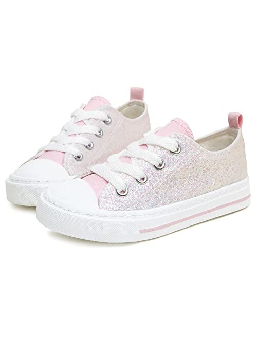 ToandonToddler Kids Sneakers Sparkle Fashion Glitter Sequins Canvas Shoes