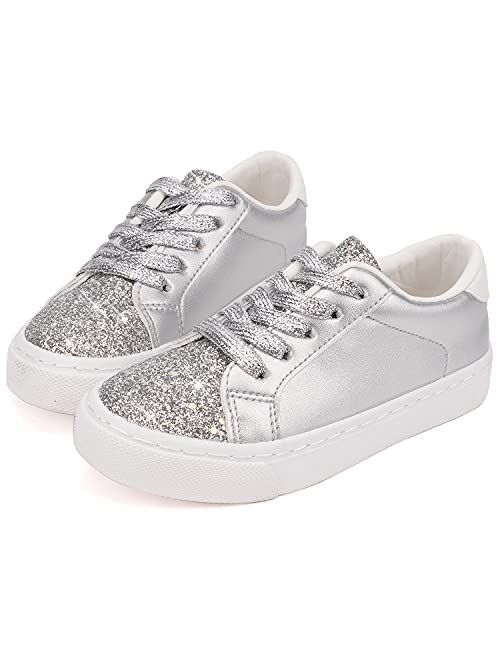 ToandonToddler Kids Sneakers Sparkle Fashion Glitter Sequins Canvas Shoes