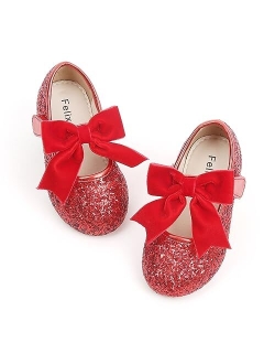 Felix & Flora Toddler Flower Girl Dress Shoes - Girl Ballet Flats Party School Shoes Wedding