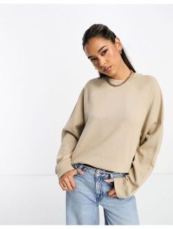 oversized sweat with raglan detail in camel