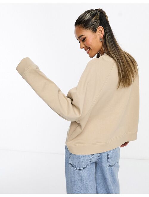 ASOS DESIGN oversized sweat with raglan detail in camel