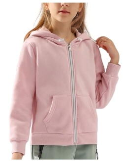 DOUBLJU Lightweight Thin Zip-Up Hoodie Sweatshirts for Youth Girls