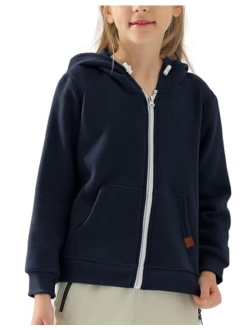 DOUBLJU Lightweight Thin Zip-Up Hoodie Sweatshirts for Youth Girls