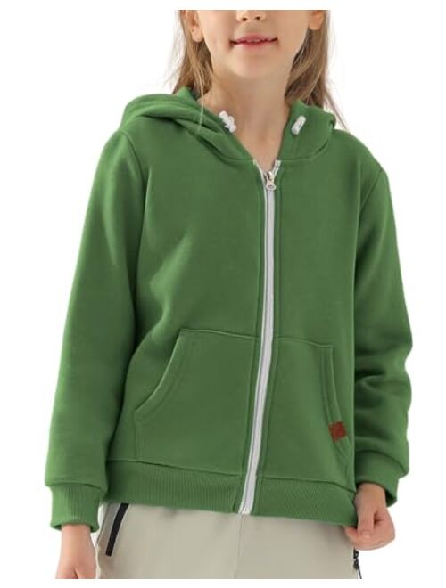 DOUBLJU Lightweight Thin Zip-Up Hoodie Sweatshirts for Youth Girls