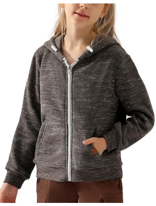 DOUBLJU Lightweight Thin Zip-Up Hoodie Sweatshirts for Youth Girls