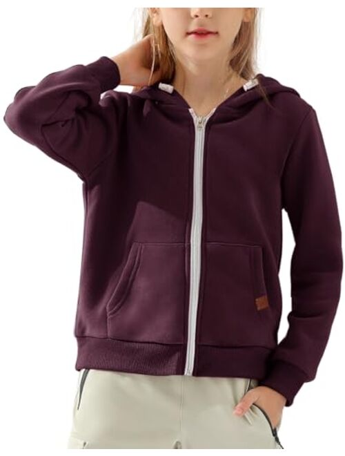 DOUBLJU Lightweight Thin Zip-Up Hoodie Sweatshirts for Youth Girls