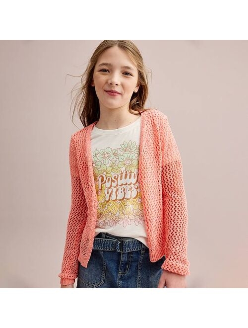 Girls 6-20 SO Openwork Cardigan in Regular & Plus Size