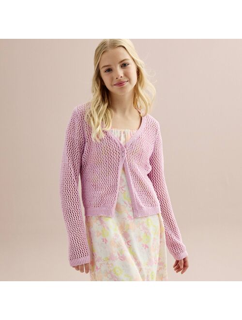 Girls 6-20 SO Openwork Cardigan in Regular & Plus Size